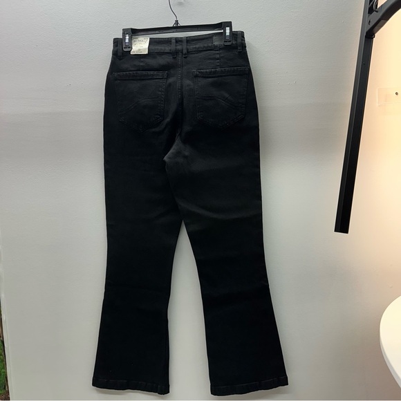 Womens Fat Face Black Fly Flare Jeans US 6 Regular New Bootleg Dark Trousers - Picture 2 of 13